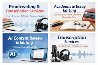 provide professional editorial writing and accurate transcription