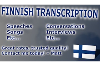 transcribe finnish speech into finnish text