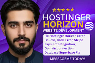 fix hostinger horizon supabase database error fix email issues integrate stripe