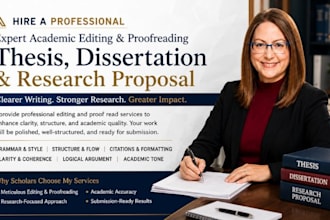 edit and proofread thesis, dissertation, and research proposal