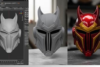 sculpt custom 3d mask 3d cosplay helmet print and paint cosplay armor printing