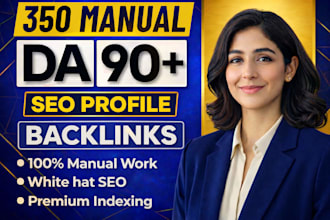 350 high authority da 90 dofollow SEO profile backlinks for manual link building