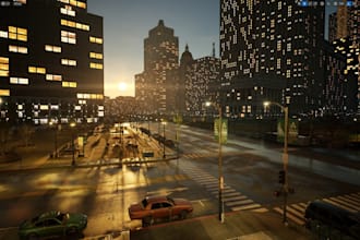 design unreal engine 3d game environment, open world level, game map and terrain