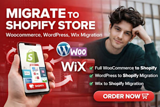 migrate wordpress to shopify store, woocommerce to shopify wix website migration