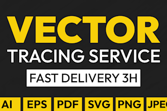 redraw, vectorize, convert logo or graphic to vector asap