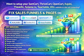 samcart thrivecart opencart wix sales funnel website online course landing page