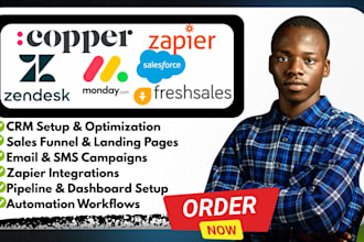 setup monday CRM copper CRM salesforce zapier integration freshsales zendesk