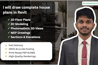 draw professional 2d and 3d house plans and mep drawings in revit