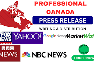 write and publish your press release to canada top media sites