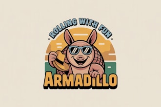 do unique armadillo logo for your brand or gaming team