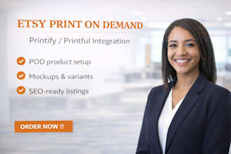 setup etsy print on demand products with printify or printful