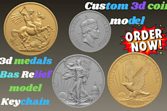 sculpt printable 3d coin model medallion base relief pendant cnc for 3d printing