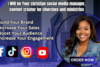 be christian social media manager, content creator for churches and ministries