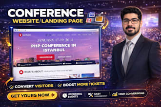 design a professional event website, conference and ticket booking website