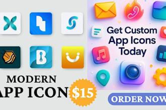 design a modern, high quality and personalized app icon for ios and android app