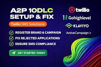 register a2p 10dlc for twilio and gohighlevel, fix rejected ghl SMS approval