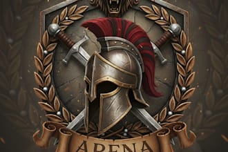 design a fierce and powerful gladiator logo for your brand