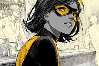 draw comic book illustration, comic super hero characte