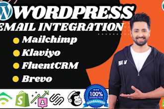 integrate mailchimp, klaviyo, fluentcrm and brevo email marketing on wordpress