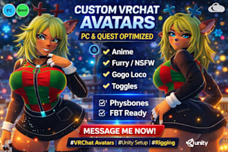 do custom vrchat avatar vrc avatar vr character furry avater nsfw vseeface