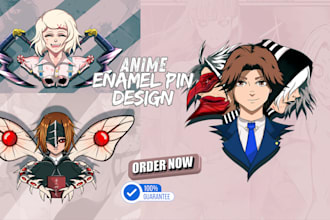 create awesome enamel pin design, lapel pin, badges design, backing card for you
