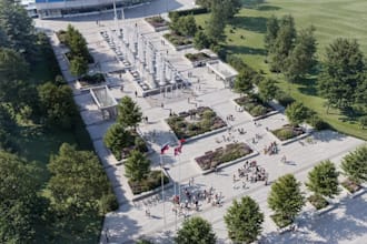 provide modern landscape design, urban space planning, public plaza rendering