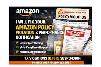 fix amazon policy violation and write professional response to avoid suspension