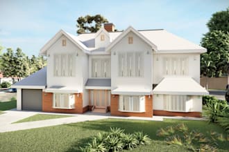create 3d model of a house and its exterior visualization