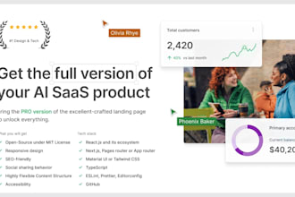 develop a responsive landing page for your ai saas product