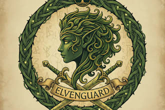 design a mystical and enchanting elf logo for your brand