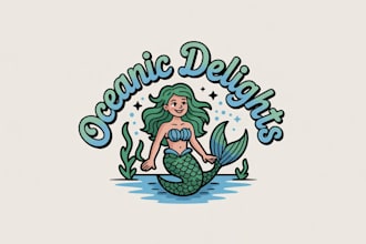 create amazing mermaid logo with unlimited revisions