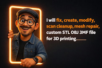 fix, create, modify, scan cleanup, mesh repair, custom stl file for 3d printing