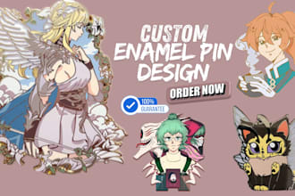create custom enamel pin, badges design, medal, hat pin, vector art for you