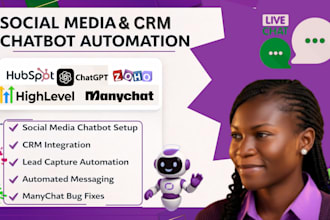 develop and fix chatgpt, manychat ai automation chatbot for social media and CRM