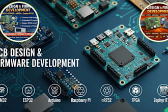 design pcb and develop firmware for stm32, esp32, raspberry pi, nrf52, iot