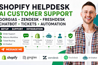 setup gorgias zendesk freshdesk shopify helpdesk ai chatbot support automation