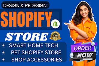 redesign ,build shopify smart home tech for high conversion