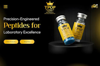 do peptide ecommerce website design peptide website build supplement website
