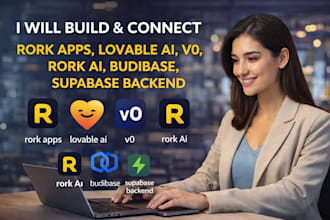 build and connect rork apps, lovable ai, v0, rork ai, budibase, supabase backen