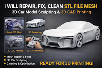 repair fix clean st file mesh 3d car model sculpting 3d cad model printing