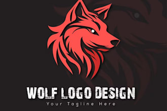 create wonderful and excellent wolf logo design