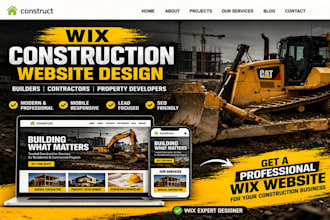 design wix construction company website property development website