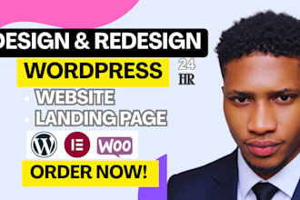 design or redesign wordpress website landing page with elementor