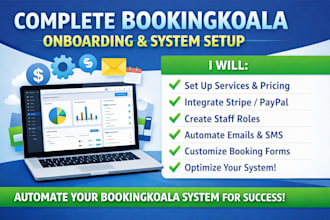 do complete bookingkoala onboarding and system setup