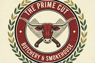design a bold and professional butcher logo for your brand