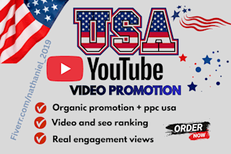 do organic USA youtube video promotion, USA you tube promotion, channel