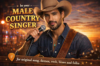 be your male country singer for original song , demos, rock, blues and folks