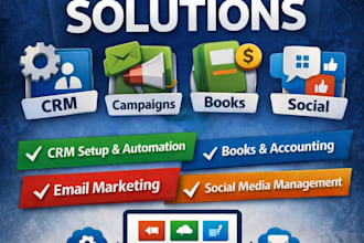 setup and customize zoho CRM, zoho books, zoho campaigns and zoho social