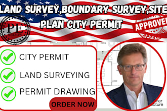 do land survey boundary survey site plan city permit property survey pe stamp