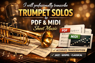 professionally transcribe trumpet solos to PDF and midi sheet music